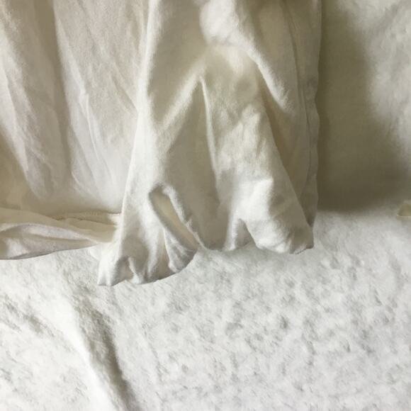 Anthropologie White Draped Short-Sleeve Crop T-Shirt - Picture 5 of 16